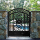 Modern Laser cut Intricate Doodle Design Metal Pool Gate | Custom Fabrication Metal Yard Side Gate | Made in Canada – Model # 310-Taimco