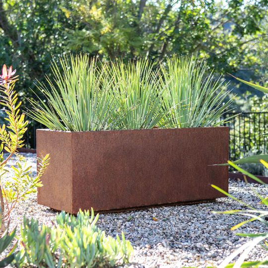 Modern Long Box Steel Planter |Classic Garden Planters Pots for Indoor, Outdoor & Commercial Use| Made in Canada –Model # P597-Taimco