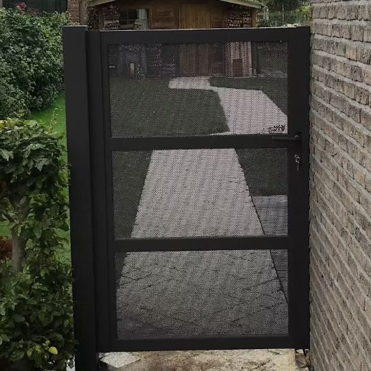 Modern Netted Design Metal Pool Gate | Simple Net Custom Fabrication Metal Pool Gate | Made in Canada – Model # 212-Taimco