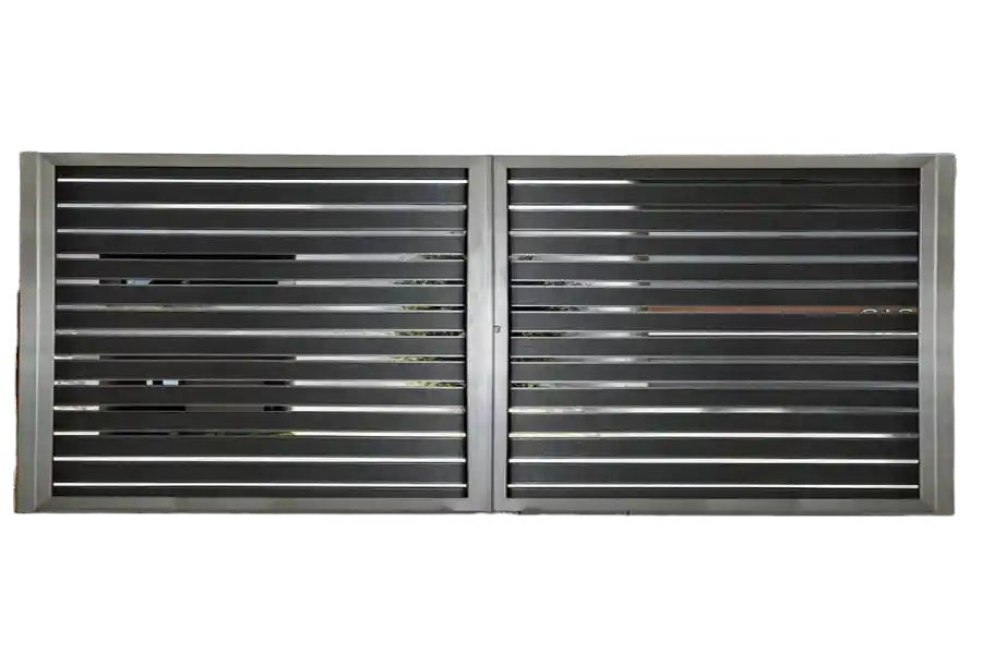 Modern Parallel Bars Design Driveway Gate | Elegant Heavy Duty Metal Entrance Gate | Made in Canada – Model #069