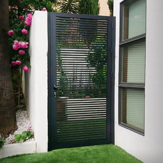 Modern Parallel Lines Metal Garden Gate| Simple Single Swing Metal Back Yard Gate |Made in Canada – Model # 219-Taimco