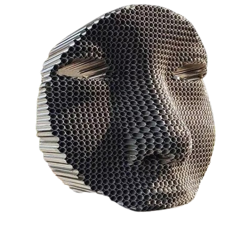 Modern Sculpture with Figurative Face Made of Stainless Steel #MSC1340