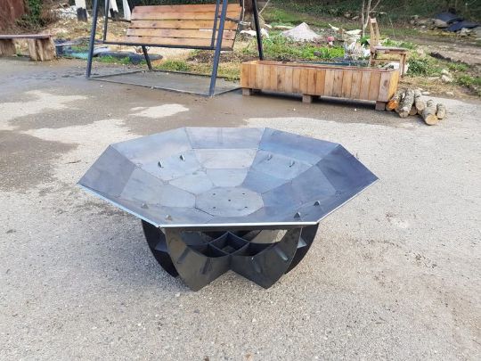 Modern Solid Steel Octagon Design Fire Pit | Classic Fabrication Wood Burning Fire Pit | Made in Canada – Model # WBFP652-Taimco