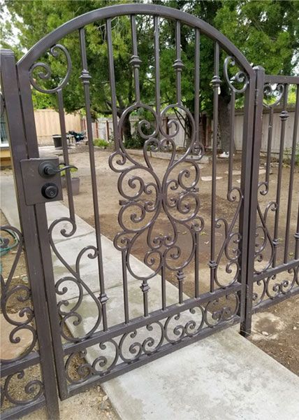 Modern Spiral Vintage Metal Back Yard Gate | Visual Art custom fabrication Metal Yard side Gate| Made in Canada – Model # 867-Taimco