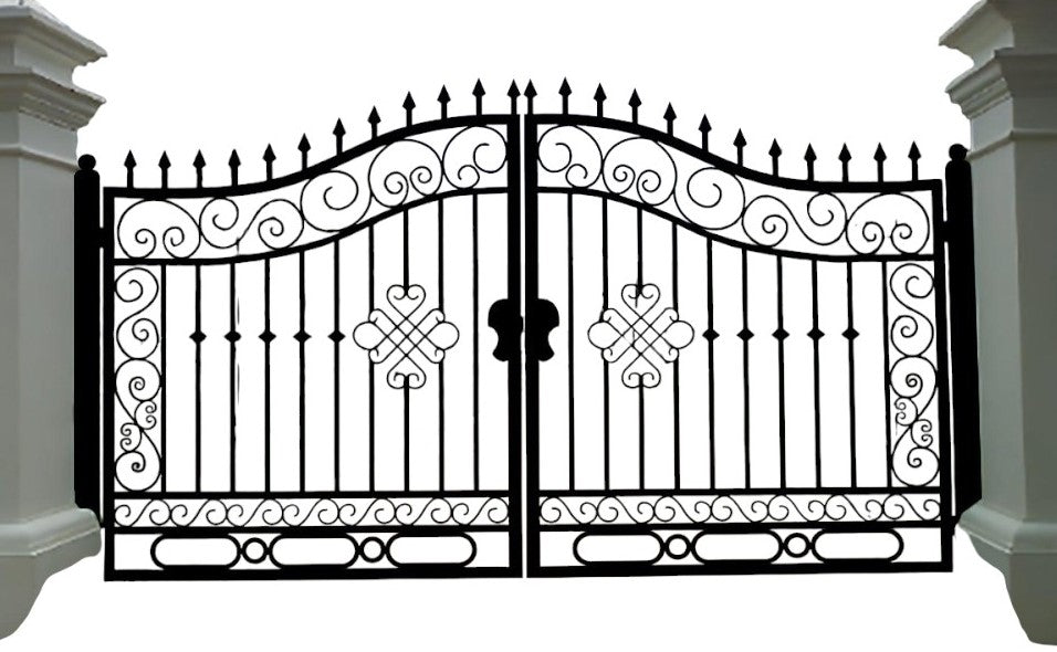 Modern Stylish Abstract Art Driveway Gate| Dual Swing Heavy Duty Entry Gate | Made in Canada – Model # 191