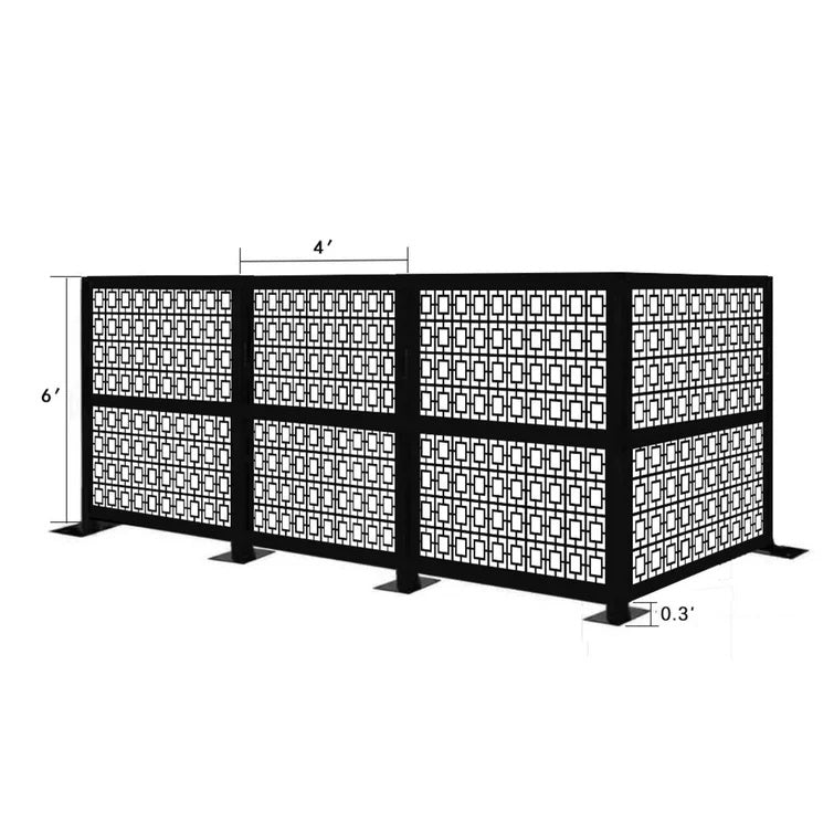 Modern Unique Laser Cut Diamond Design Metal Privacy Screen | Classic Custom Fabrication Outdoor Privacy Panel | Made in Canada – Model # PP607-Taimco