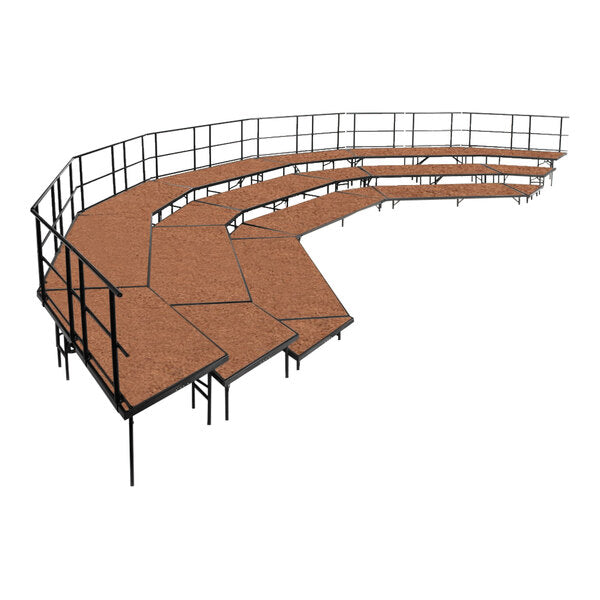 National Public Seated Choral Riser System 3 Tier - Hard Board 48" Tier Deep - Model NPSHB48-Taimco
