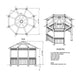 Octagon Two Tiers Steel Structure Park Gazebo 26' | Model # GAZO2TN-Taimco