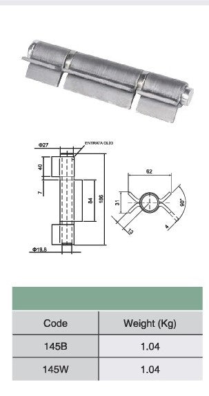 Open Weld Hinge With Bearing & Washer | Model # OWHB-145 ( Pack of 100 )-Taimco