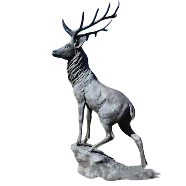 Outdoor Patina Life Size Bronze Elk Statue Model # MSC1296