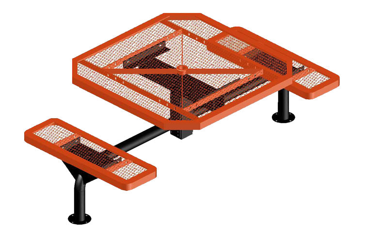 Outdoor Square Accessible Picnic Tables | Picnic Table & Seat | Model ADAPT229-Taimco