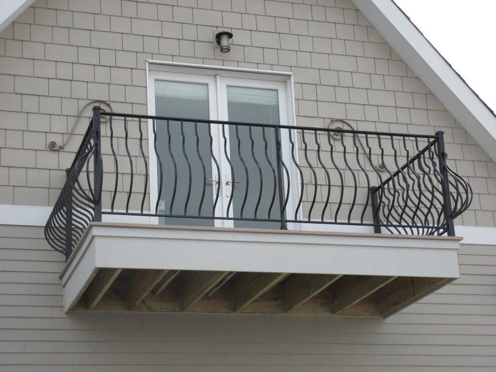 Oval Wrought Iron Balcony Railing Design - Railing Balcony Panels - Simple Style Rail - Made in Canada - Model # DRP983-Taimco