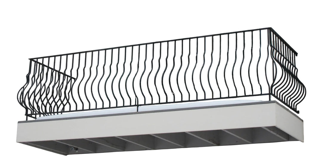 Oval Wrought Iron Balcony Railing Design - Railing Balcony Panels - Simple Style Rail - Made in Canada - Model # DRP983