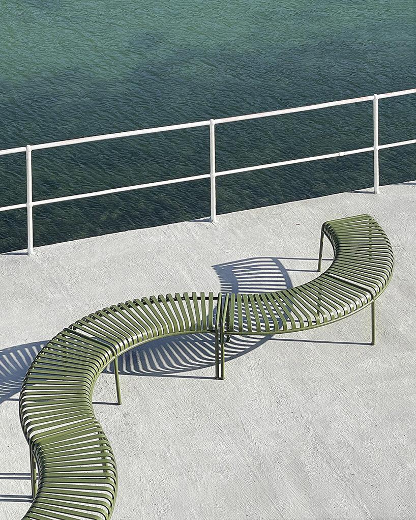 Palissade Modular Circular Outdoor Metal Bench Without Back | Model COLL1704 ( Set of 4 )-Taimco