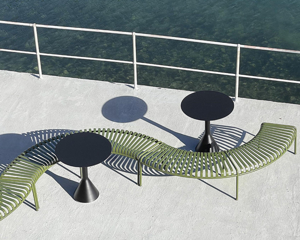 Palissade Modular Circular Outdoor Metal Bench Without Back | Model COLL1704 ( Set of 4 )-Taimco
