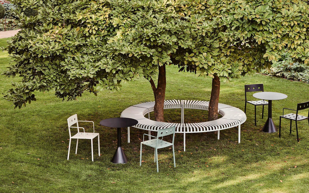 Palissade Modular Circular Outdoor Metal Bench Without Back | Model COLL1704 ( Set of 4 )-Taimco