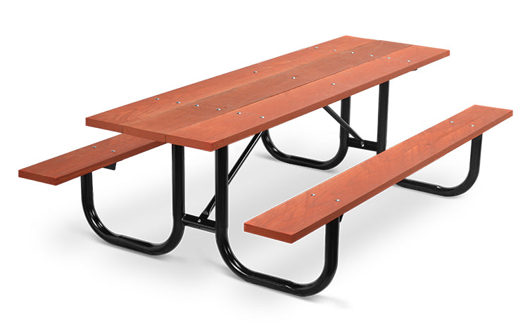 Picnic Table Galvanized Fame wood top 6 Feet Long | Model PT183-Taimco