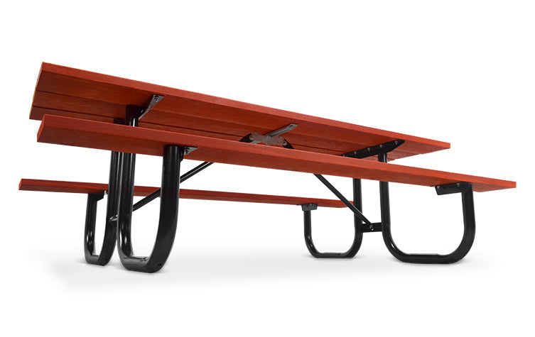 Picnic Table Galvanized Fame wood top 6 Feet Long | Model PT183-Taimco