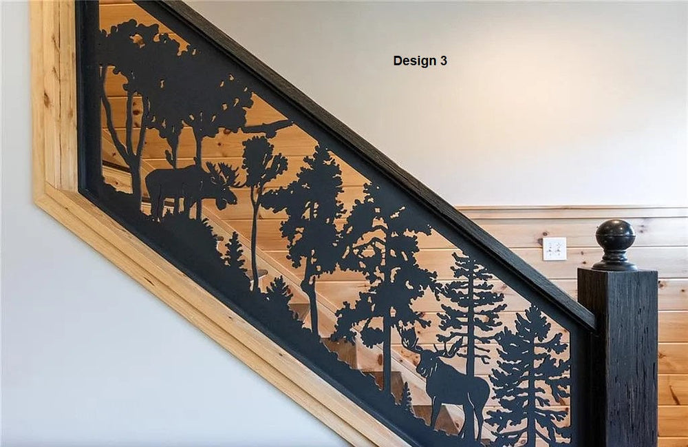 Plasma Cut Metal Stair Railing Panel | Hand Railing | Decorative Modern Railing | Made In Canada | Model # SRP1102-Taimco