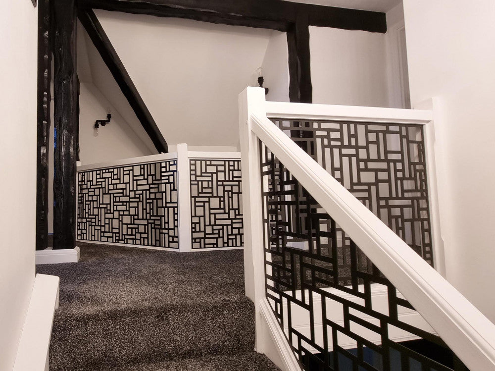 Plasma Cut Metal Stair Railing Panel | Hand Railing | Decorative Modern Railing | Made In Canada | Model # SRP1112-Taimco