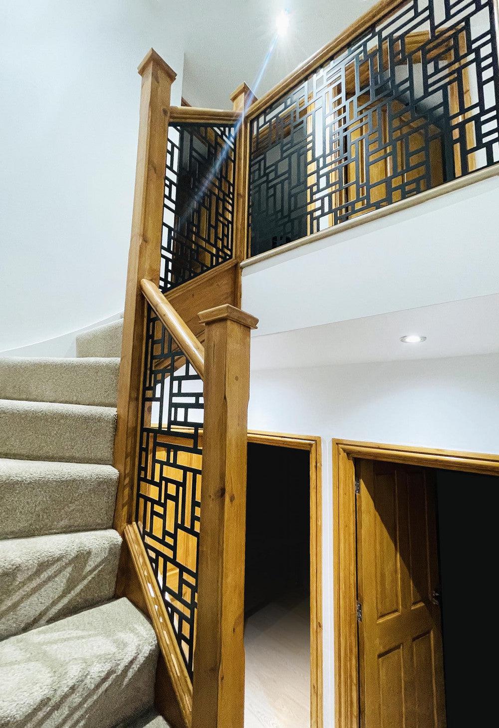 Plasma Cut Metal Stair Railing Panel | Hand Railing | Decorative Modern Railing | Made In Canada | Model # SRP1112-Taimco