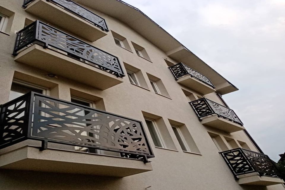 Plasma Cut Mild Steel Apartments Balcony Panels | Railing decorative Balcony Panels | Plasma Modern Design Panels | Made In Canada | Model # DRP979-Taimco