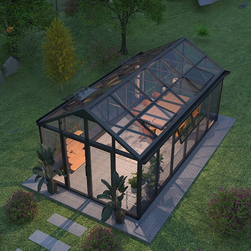 Rectangular Aluminum Solarium Garden House – Model # SUNR4364-Taimco