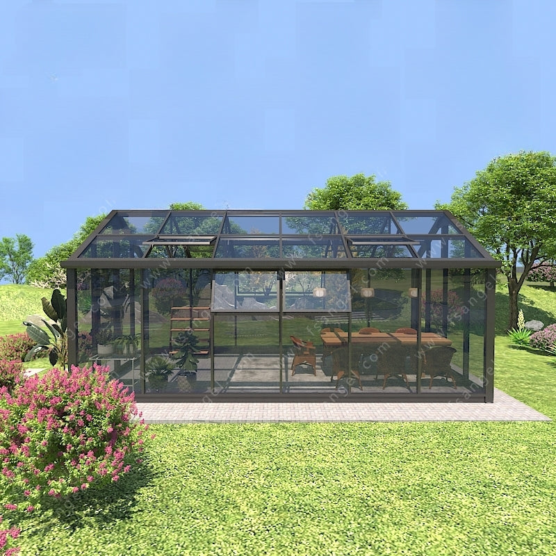 Rectangular Aluminum Solarium Garden House – Model # SUNR4364-Taimco