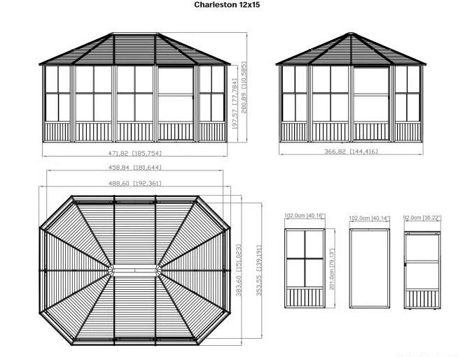 Rectangular Sunroom Solarium House - Garden House – Model # SUNR4350-Taimco