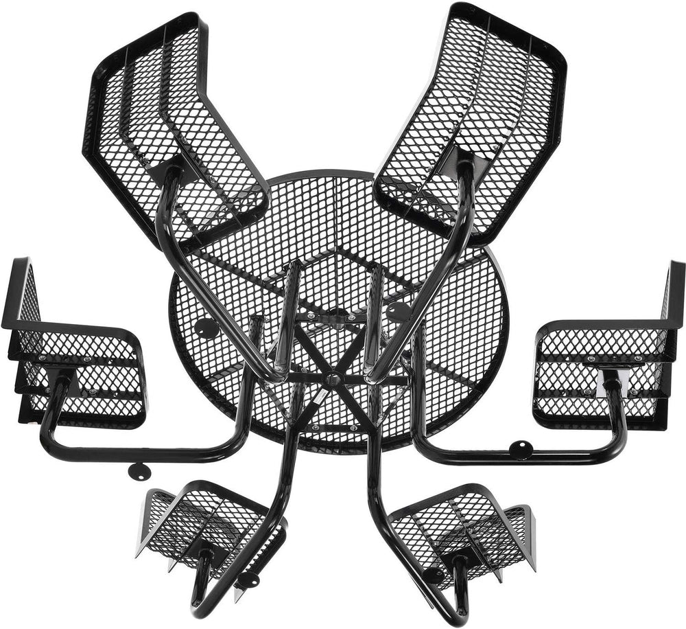 Round Expanded Metal Carousel Picnic Table with 6 Seats Picnic | Model PT199-Taimco