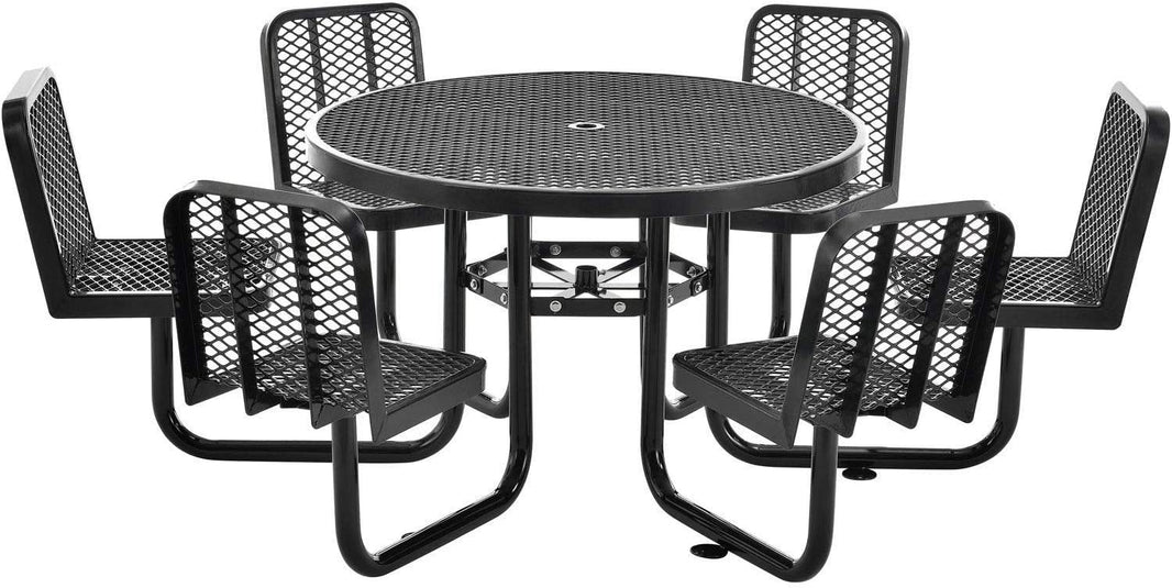 Round Expanded Metal Carousel Picnic Table with 6 Seats Picnic | Model PT199-Taimco