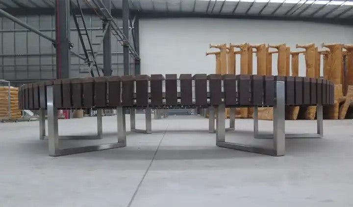 Round Tree Wood Bench for Outdoor Public Street and parks | Model COLL1694-Taimco