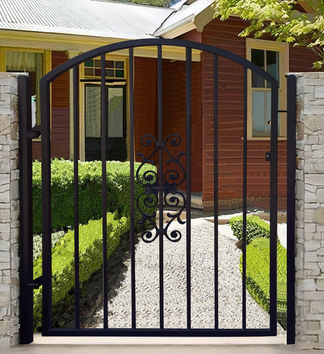 Simplistic Design Fence Metal Garden Gate | Custom Fabrication Metal Side Walk Gate | Made in Canada – Model # 325-Taimco