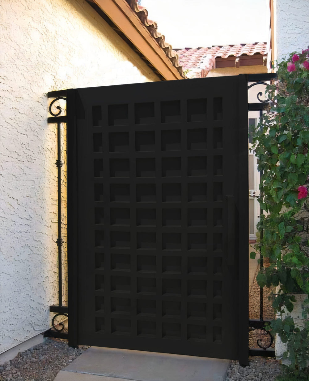 Simplistic Square Box Design Metal Garden Gate |Modern Fabrication Wrought Iron Pool Gate | Made in Canada – Model # 346-Taimco