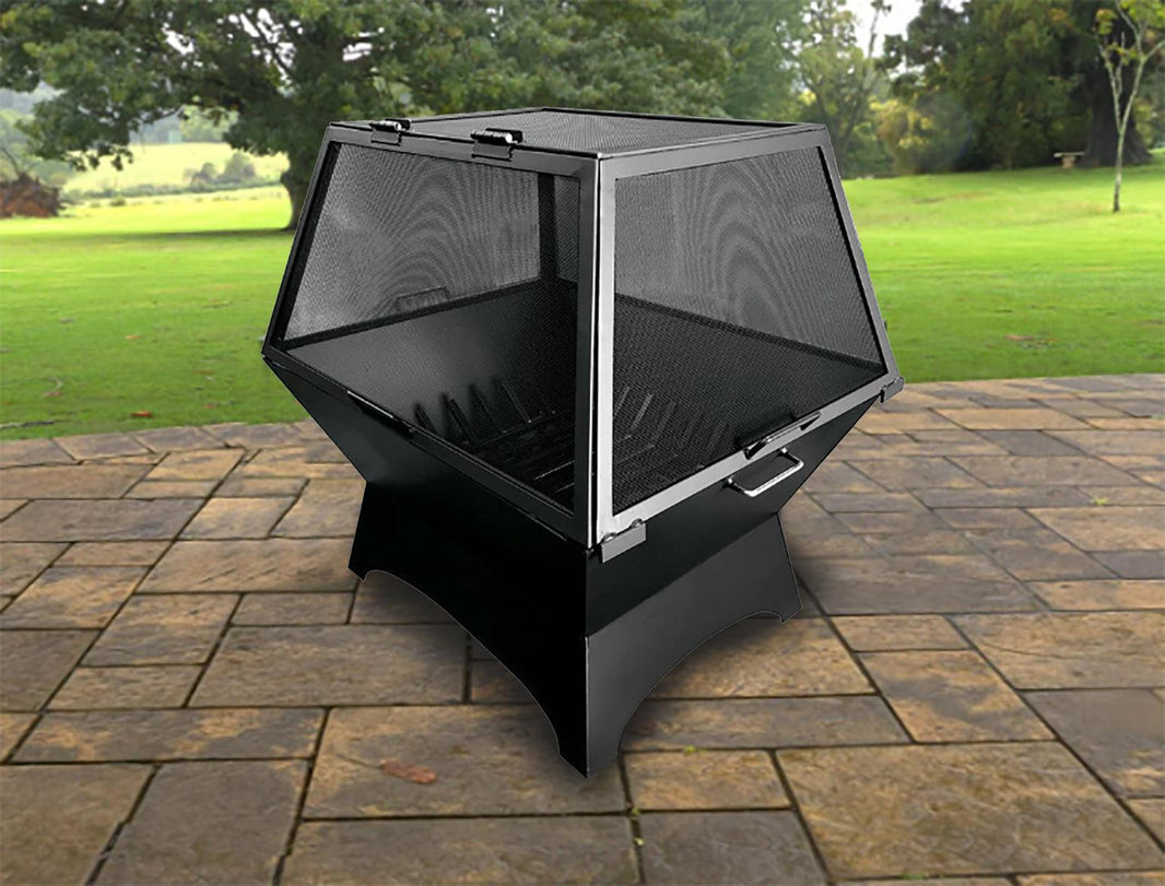 Simplistic Trapezoid Design Outdoor Fire Pit | Classic Custom Fabrication Wood Burning Fire Pit | Made in Canada – Model # WBFP659-Taimco