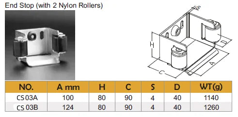 Slide Gate Catcher Holder with Nylon rollers | Model # CS (Pack of 50)-Taimco