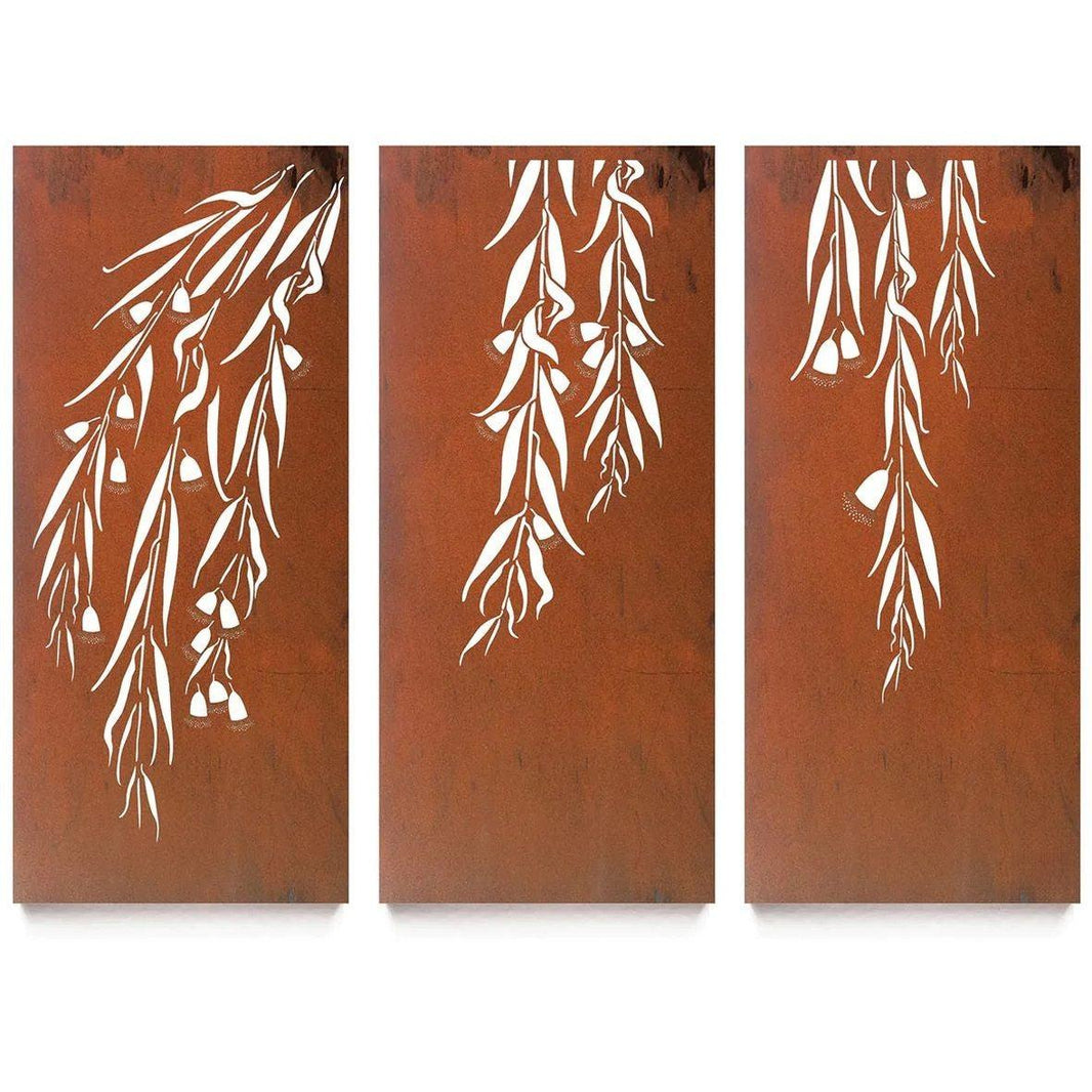 Snowgum Triptych Laser Cut Design | Wall Decorative Panels | Metal Art Accent - Model # WD917-Taimco