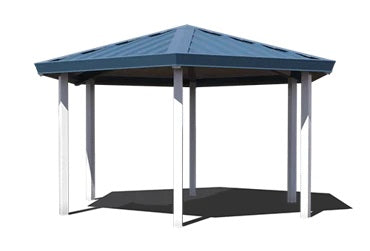 Square One Tier Steel Structure Park Gazebo | Model # GAZS1T-Taimco