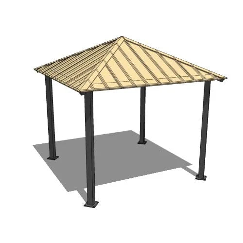 Square One Tier Steel Structure Park Gazebo | Model # GAZS1T-Taimco