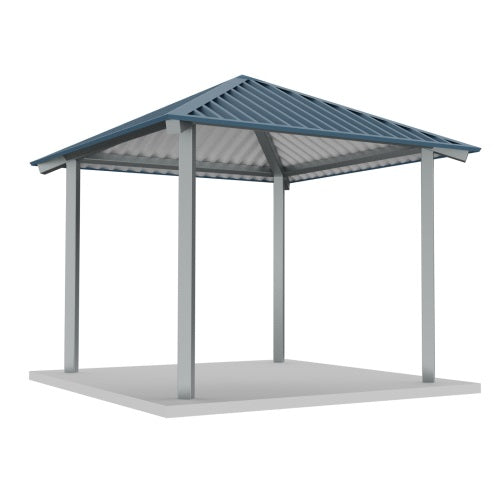 Square One Tier Steel Structure Park Gazebo | Model # GAZS1T-Taimco