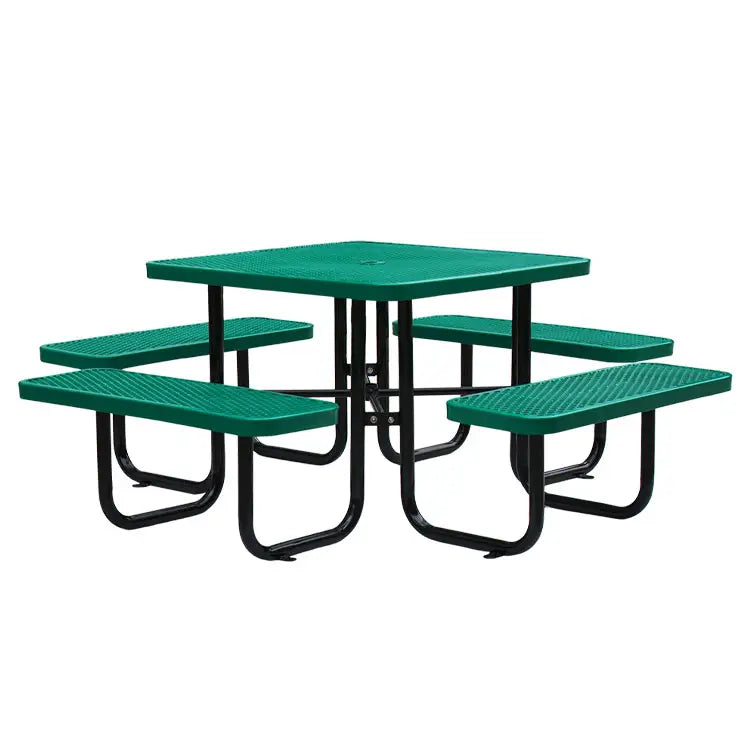 Square Picnic Table Surface Mount Expanded Metal | Picnic Table & Seat | Model PT197-Taimco