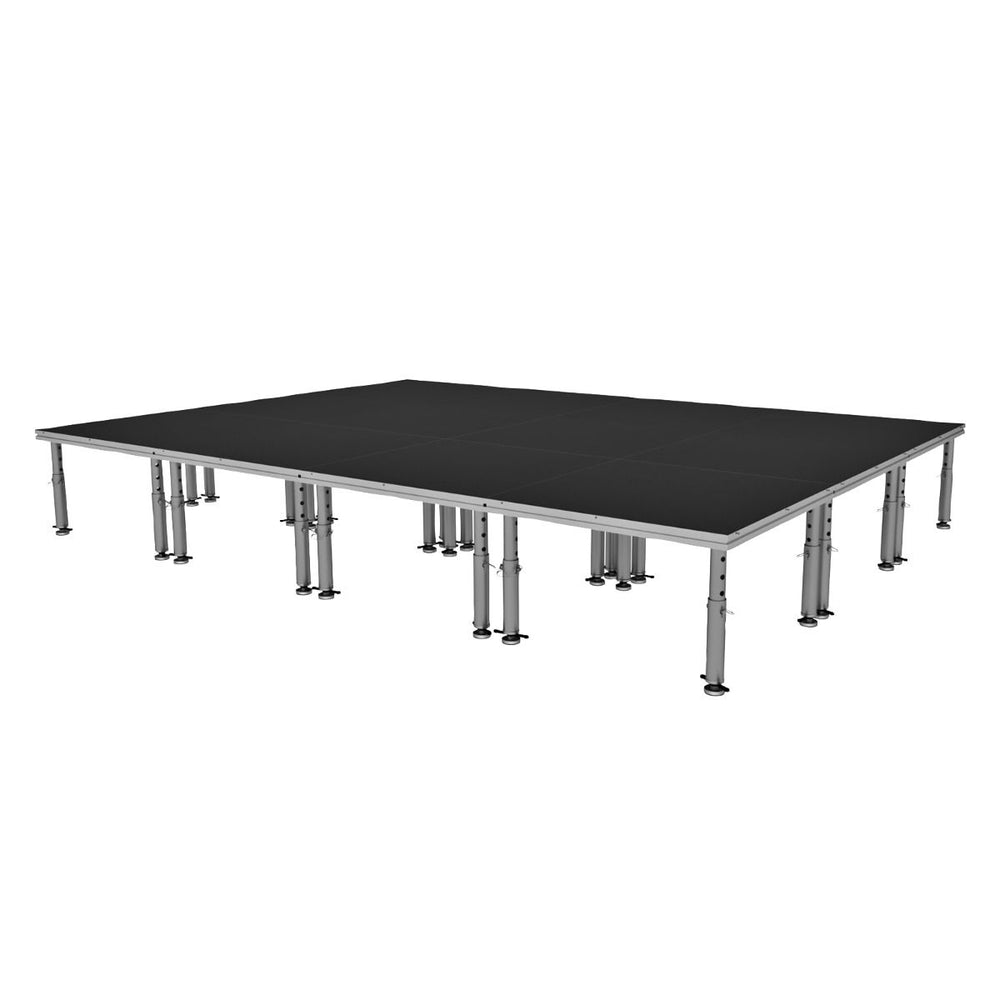Stage Platform 12X16 Feet Portable and Height Adjustable with Black Stage Skirts Model STA34412X16-Taimco