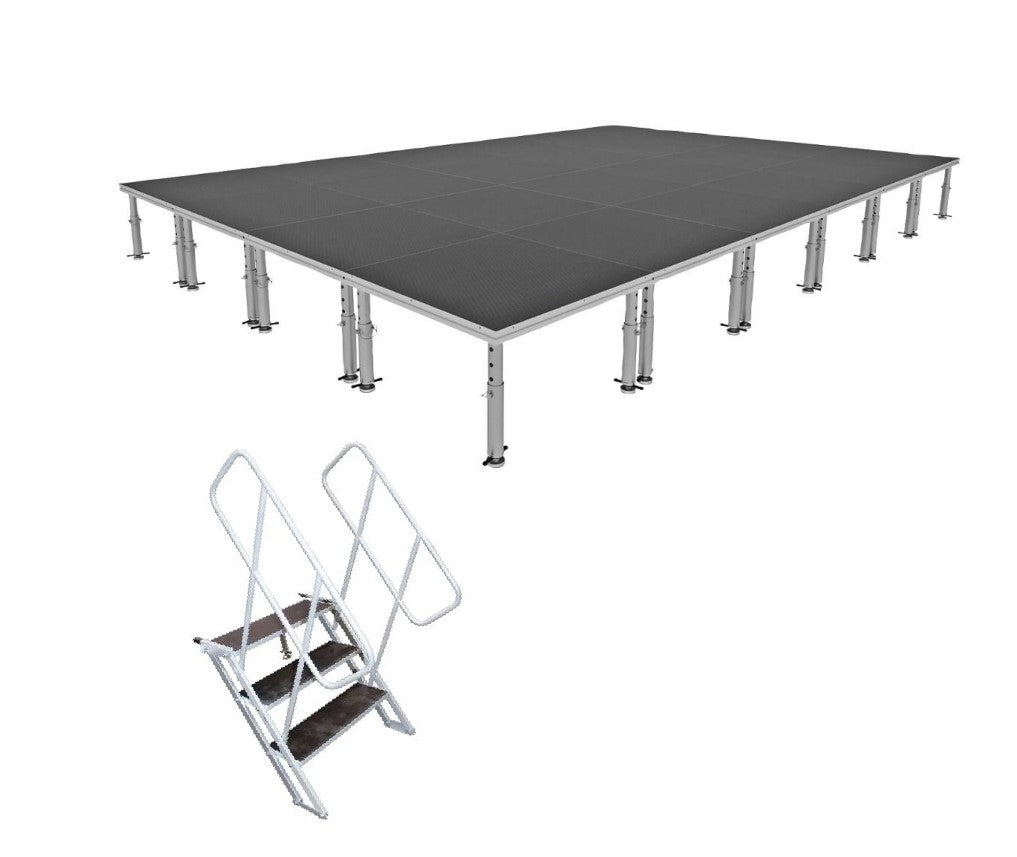 Stage Platform 16X24 Feet Portable and Height Adjustable and Ladder Model STA34716X24-Taimco