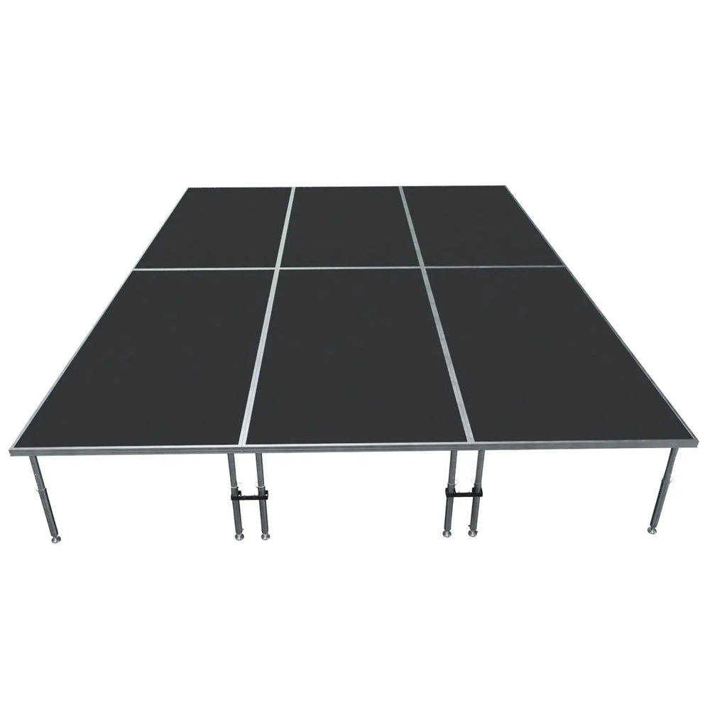 Stage Platform 8X12 Feet Portable and Height Adjustable & Black Stage Skirts Model STA3458X12-Taimco