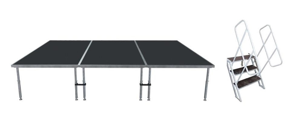 Stage Platform 8X12 Feet Portable and Height Adjustable with Ladder Model STA3498X12-Taimco