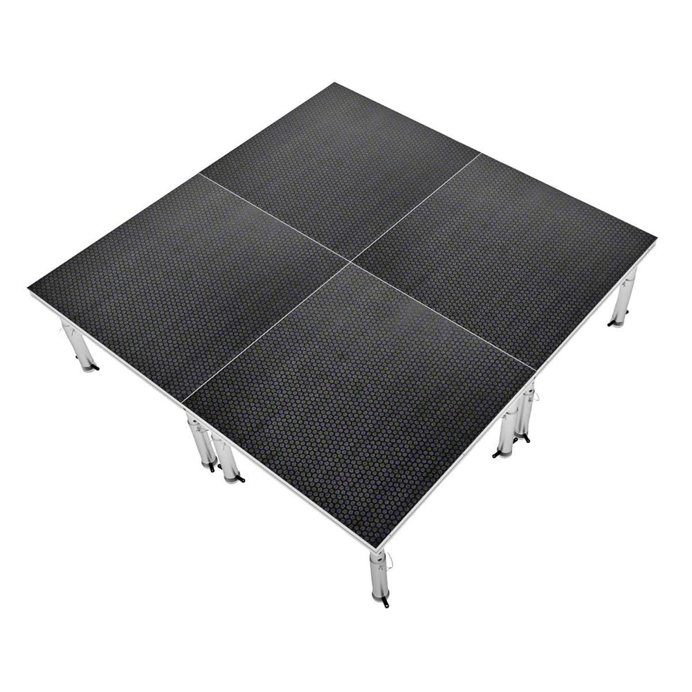 Stage Platform 8X8 Feet Portable and Height Adjustable with Black Stage Skirts Model STA3428X8-Taimco