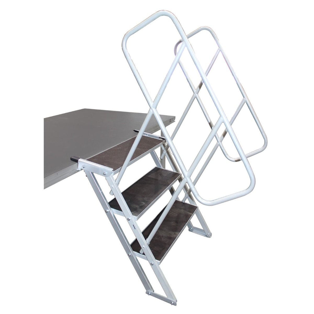 Stage Platform 8X8 Feet Portable and Height Adjustable with Black Stage Skirts Model STA3428X8-Taimco