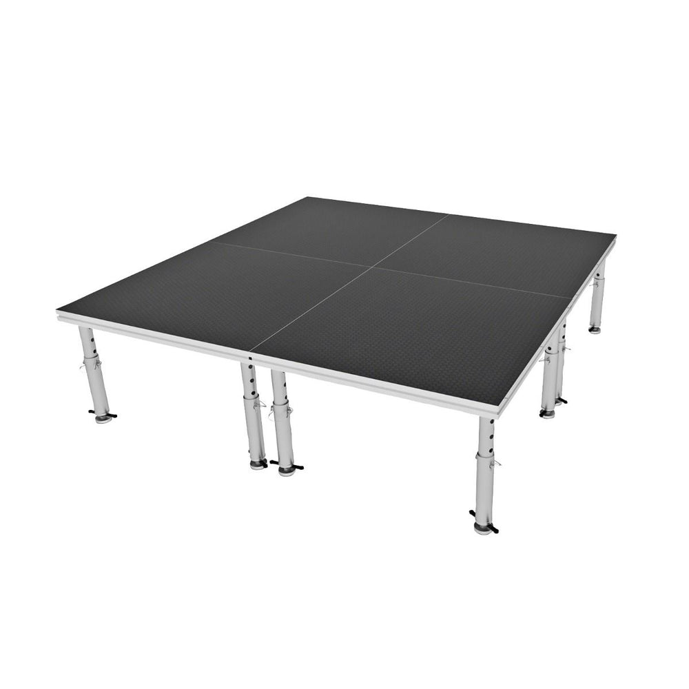 Stage Platform 8X8 Feet Portable and Height Adjustable with Black Stage Skirts Model STA3428X8-Taimco