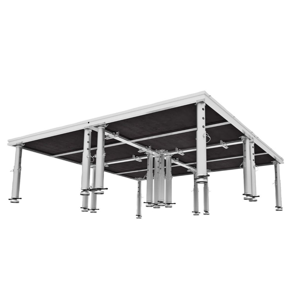 Stage Platform 8X8 Feet Portable and Height Adjustable with Black Stage Skirts Model STA3428X8-Taimco