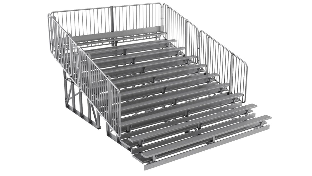 Standard 10 Row Bleachers System - Model BLEC10-Taimco